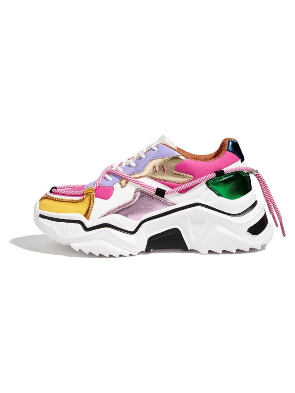 Women's Platform Chunky Sneakers Retro Lace-Up Walking Shoes